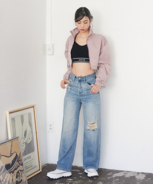 ENVYM（アンビー）の「ナイロンジャケット（ナイロンジャケット・レディース・ピンク/ベージュ/ブラック・SMALL/MEDIUM）」の8枚目の写真