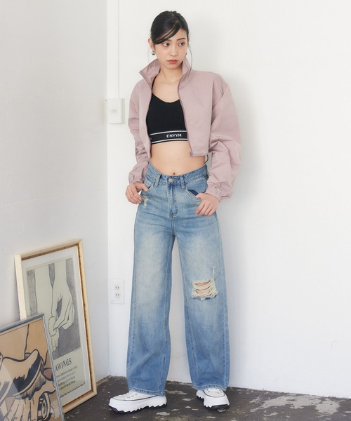 ENVYM（アンビー）の「ナイロンジャケット（ナイロンジャケット・レディース・ピンク/ベージュ/ブラック・SMALL/MEDIUM）」の9枚目の写真