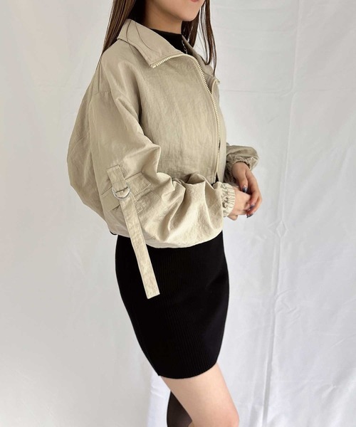 ENVYM（アンビー）の「ナイロンジャケット（ナイロンジャケット・レディース・ピンク/ベージュ/ブラック・SMALL/MEDIUM）」の5枚目の写真