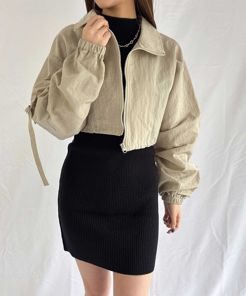 ENVYM（アンビー）の「ナイロンジャケット（ナイロンジャケット・レディース・ピンク/ベージュ/ブラック・SMALL/MEDIUM）」の4枚目の写真