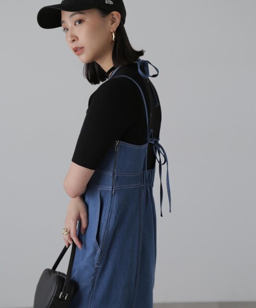 FREE'S MART（フリーズマート）の「ライトオンスデニムマーメイドキャミワンピース（ワンピース・レディース・ワンウォッシュ/ライトインディゴブルー・MEDIUM/SMALL）」の12枚目の写真