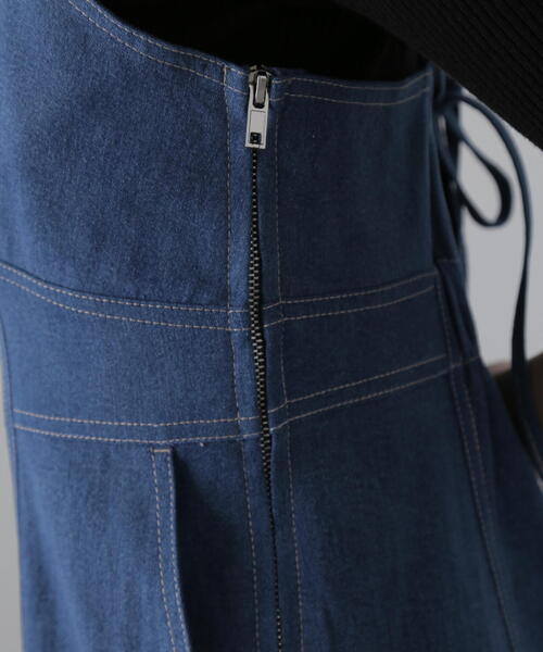 FREE'S MART（フリーズマート）の「ライトオンスデニムマーメイドキャミワンピース（ワンピース・レディース・ワンウォッシュ/ライトインディゴブルー・MEDIUM/SMALL）」の7枚目の写真