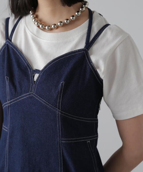 FREE'S MART（フリーズマート）の「ライトオンスデニムマーメイドキャミワンピース（ワンピース・レディース・ワンウォッシュ/ライトインディゴブルー・MEDIUM/SMALL）」の20枚目の写真