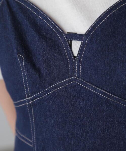 FREE'S MART（フリーズマート）の「ライトオンスデニムマーメイドキャミワンピース（ワンピース・レディース・ワンウォッシュ/ライトインディゴブルー・MEDIUM/SMALL）」の14枚目の写真