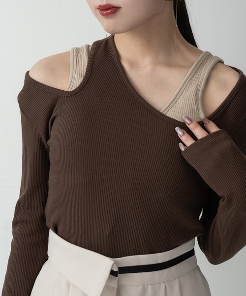 Amiur(エミレ)の「nuance neck line tops / ニュアンスネックライントップス(Tシャツ/カットソー・レディース・ミント/アイボリー/ブラック/ブラウン・FREE)」の22枚目の写真
