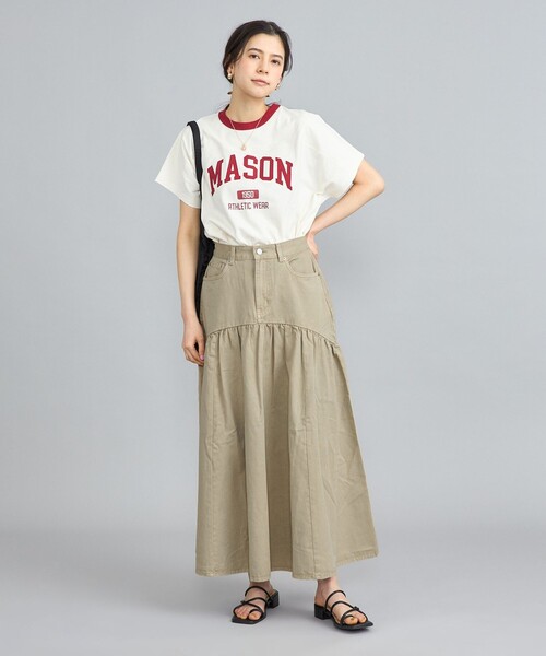 coen（コーエン）の「コットンツイルフレアスカート（スカート・レディース・ベージュ/ダークグレー/オフホワイト・L/M）」の15枚目の写真