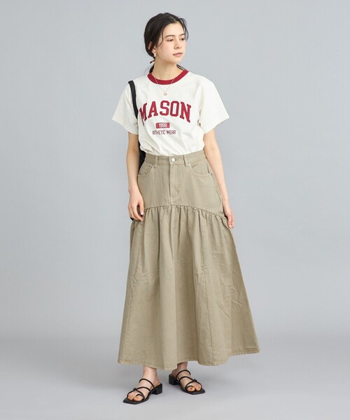 coen（コーエン）の「コットンツイルフレアスカート（スカート・レディース・ベージュ/ダークグレー/オフホワイト・L/M）」の16枚目の写真