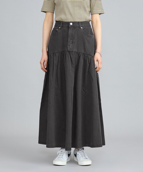 coen（コーエン）の「コットンツイルフレアスカート（スカート・レディース・ベージュ/ダークグレー/オフホワイト・L/M）」の17枚目の写真