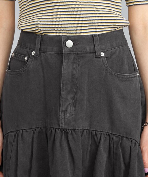 ebure⋆リネンコットンツイル フレアスカートホワイト38