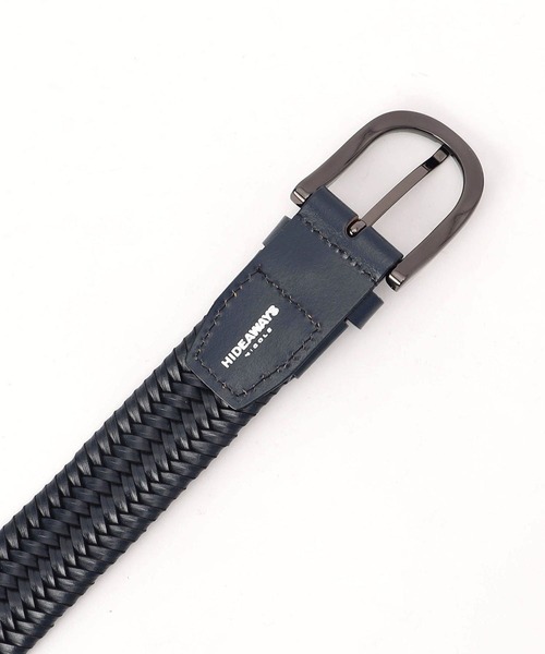 HIDEAWAYS NICOLE（ハイダウェイニコル）の「ボンデッドレザーストレッチメッシュベルト（ベルト・メンズ・ボルドー/ホワイト/ダークブラウン/ネイビー・FREE）」の5枚目の写真