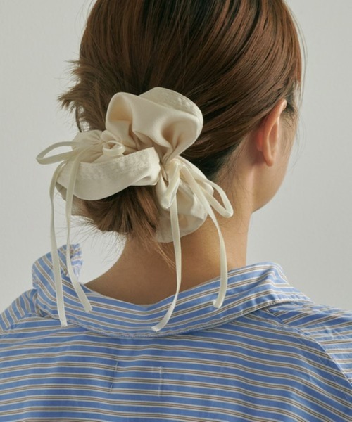 GOLDY（ゴールディ）の「【GOLDY】リボン ハング ビッグ シュシュ 6240201（シュシュ・レディース・クリーム/ブラック/ピンク/レッド・FREE）」の2枚目の写真