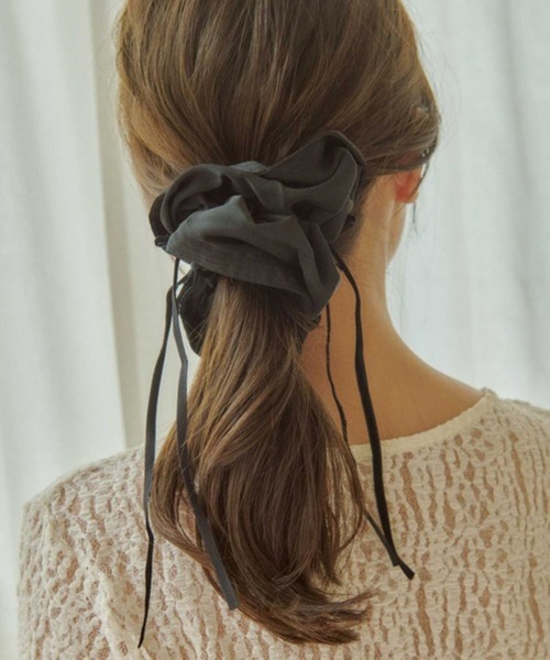 GOLDY（ゴールディ）の「【GOLDY】リボン ハング ビッグ シュシュ 6240201（シュシュ・レディース・クリーム/ブラック/ピンク/レッド・FREE）」の6枚目の写真