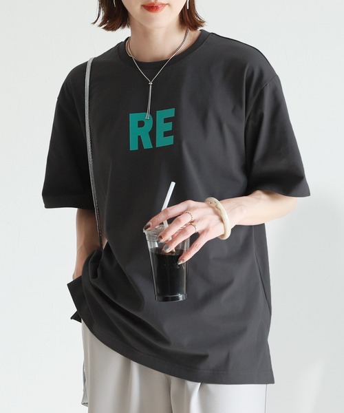 reca(レカ)の「前後ロゴプリントTシャツ(Tシャツ/カットソー・レディース・ホワイト系その他/ベージュ系その他/ホワイト系その他2/グレー系その他・FREE)」の10枚目の写真