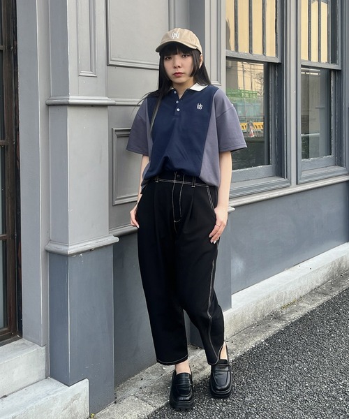 NICOLE CLUB(ニコル クラブ)の「バイカラーポロシャツ(ポロシャツ・レディース・オフホワイト/チャコールグレー/ネイビー・FREE)」の16枚目の写真