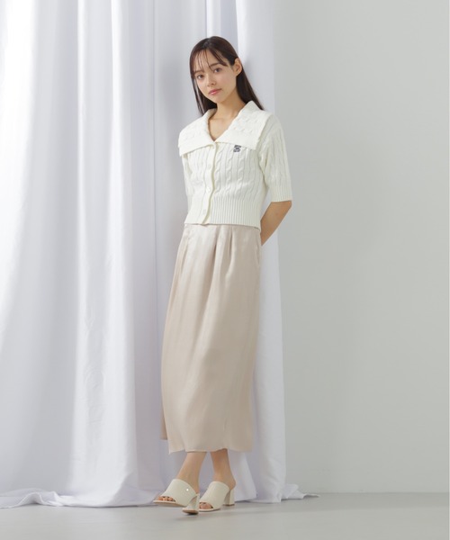 JILL by JILL STUART(ジルバイジルスチュアート)の「半袖コットンブレンドケーブルニット(ニット/セーター・レディース・ブルー/グレー/ホワイト・FREE)」の8枚目の写真