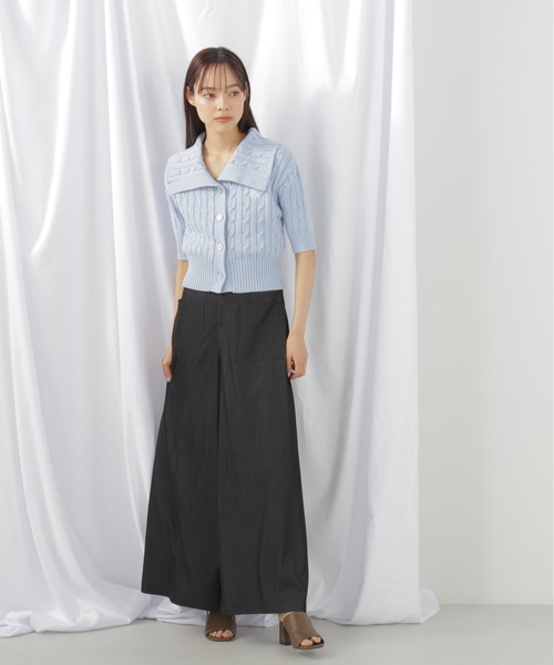JILL by JILL STUART(ジルバイジルスチュアート)の「半袖コットンブレンドケーブルニット(ニット/セーター・レディース・ブルー/グレー/ホワイト・FREE)」の11枚目の写真