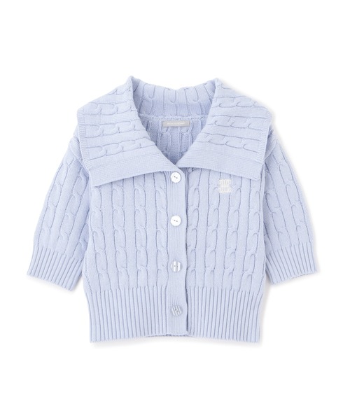 JILL by JILL STUART(ジルバイジルスチュアート)の「半袖コットンブレンドケーブルニット(ニット/セーター・レディース・ブルー/グレー/ホワイト・FREE)」の19枚目の写真