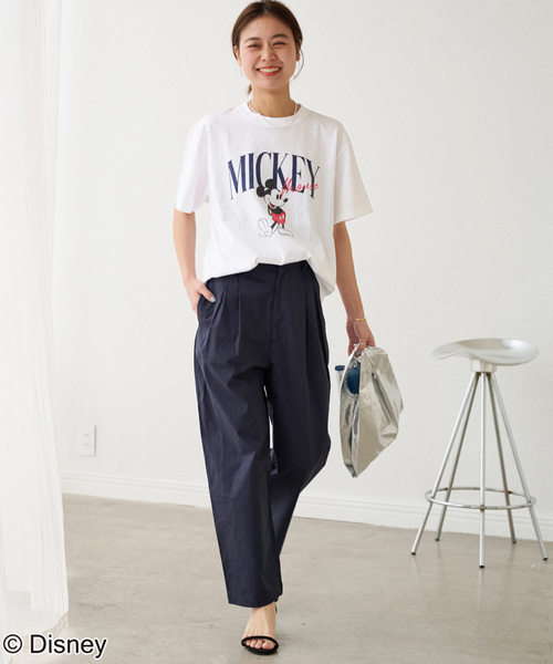 GOOD ROCK SPEED(グッドロックスピード)の「《追加》【GOOD ROCK SPEED】<MICKEY MOUSE>TEE:Tシャツ(Tシャツ/カットソー・レディース・ホワイト/ネイビー・FREE)」の3枚目の写真