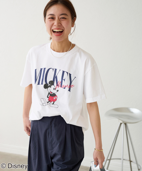 GOOD ROCK SPEED(グッドロックスピード)の「《追加》【GOOD ROCK SPEED】<MICKEY MOUSE>TEE:Tシャツ(Tシャツ/カットソー・レディース・ホワイト/ネイビー・FREE)」の8枚目の写真