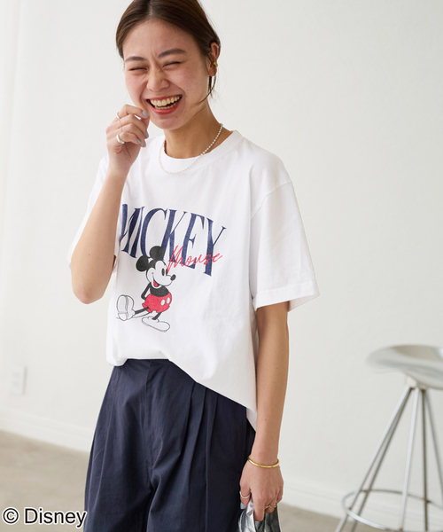 GOOD ROCK SPEED(グッドロックスピード)の「《追加》【GOOD ROCK SPEED】<MICKEY MOUSE>TEE:Tシャツ(Tシャツ/カットソー・レディース・ホワイト/ネイビー・FREE)」の9枚目の写真