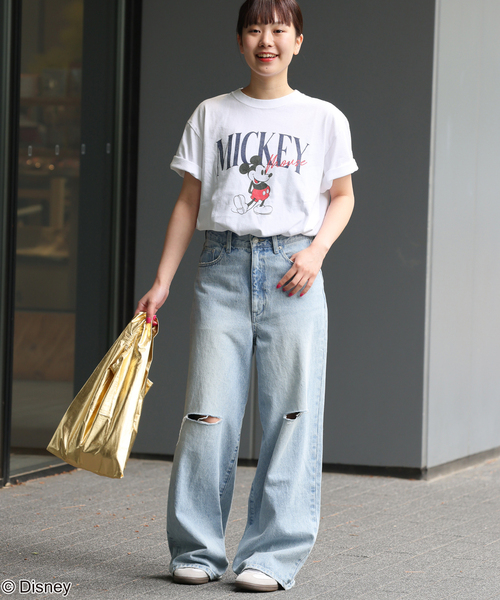 GOOD ROCK SPEED(グッドロックスピード)の「《追加》【GOOD ROCK SPEED】<MICKEY MOUSE>TEE:Tシャツ(Tシャツ/カットソー・レディース・ホワイト/ネイビー・FREE)」の14枚目の写真