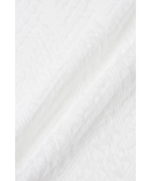 HIGH STREET（ハイストリート）の「HIGH STREET∴シェブロンブリスタージャカード半袖Vネックカットソー（タンクトップ・メンズ・ホワイト・M/L/LL）」の5枚目の写真