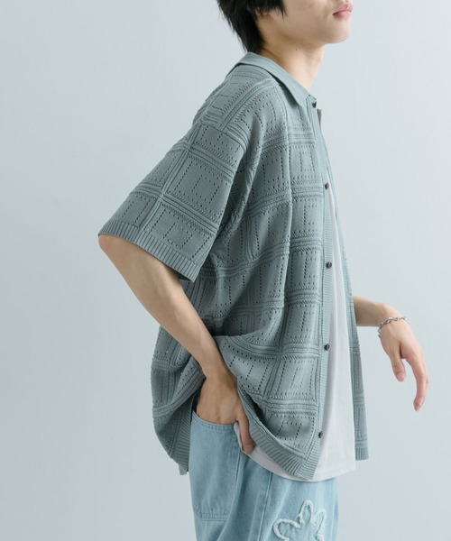 SENSE OF PLACE by URBAN RESEARCH(センスオブプレイスバイアーバンリサーチ)の「『ユニセックス』『洗濯可』クロシェライクニットカーディガン(カーディガン/ボレロ・メンズ・ブラック/ブラウン/ライトカーキ・MEDIUM/LARGE)」の14枚目の写真
