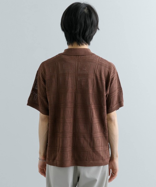 SENSE OF PLACE by URBAN RESEARCH(センスオブプレイスバイアーバンリサーチ)の「『ユニセックス』『洗濯可』クロシェライクニットカーディガン(カーディガン/ボレロ・メンズ・ブラック/ブラウン/ライトカーキ・MEDIUM/LARGE)」の8枚目の写真