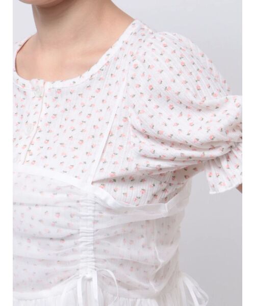 merry jenny（メリージェニー）の「ドロストチュールキャミワンピース（ワンピース・レディース・グレー/ベージュ/オフホワイト・FREE）」の12枚目の写真