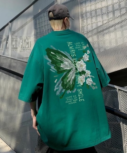 MGV(エムジーヴィー)の「Street Butterfly Back Print T-shirt(Tシャツ/カットソー・メンズ・ホワイト/アイボリー/ブラウン/ブラック/グリーン/レッド・MEDIUM/LARGE/X-LARGE)」の5枚目の写真