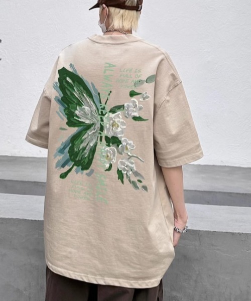 MGV(エムジーヴィー)の「Street Butterfly Back Print T-shirt(Tシャツ/カットソー・メンズ・ホワイト/アイボリー/ブラウン/ブラック/グリーン/レッド・MEDIUM/LARGE/X-LARGE)」の3枚目の写真