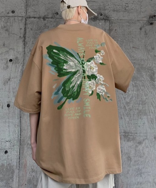 MGV(エムジーヴィー)の「Street Butterfly Back Print T-shirt(Tシャツ/カットソー・メンズ・ホワイト/アイボリー/ブラウン/ブラック/グリーン/レッド・MEDIUM/LARGE/X-LARGE)」の22枚目の写真