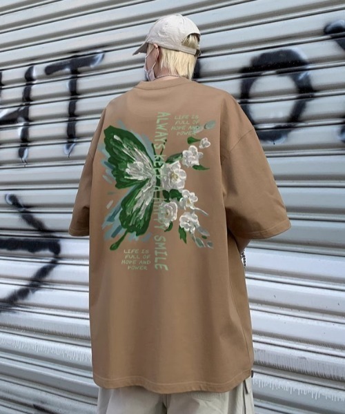 MGV(エムジーヴィー)の「Street Butterfly Back Print T-shirt(Tシャツ/カットソー・メンズ・ホワイト/アイボリー/ブラウン/ブラック/グリーン/レッド・MEDIUM/LARGE/X-LARGE)」の21枚目の写真