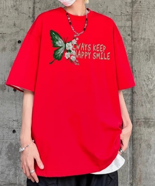 MGV(エムジーヴィー)の「Street Butterfly Back Print T-shirt(Tシャツ/カットソー・メンズ・ホワイト/アイボリー/ブラウン/ブラック/グリーン/レッド・MEDIUM/LARGE/X-LARGE)」の7枚目の写真