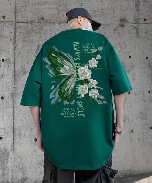 MGV(エムジーヴィー)の「Street Butterfly Back Print T-shirt(Tシャツ/カットソー・メンズ・ホワイト/アイボリー/ブラウン/ブラック/グリーン/レッド・MEDIUM/LARGE/X-LARGE)」の16枚目の写真