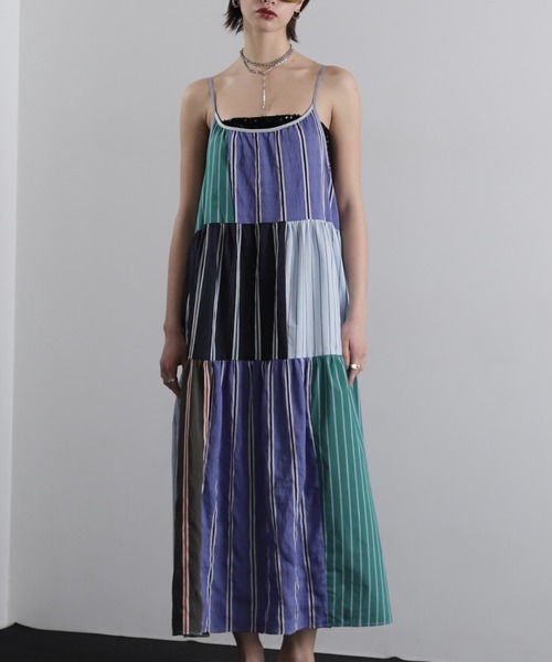 GENE HEAVENS（ジーンヘブンズ）の「(GENE HEAVENSリメイクライク パネルスリップワンピース（ワンピース・レディース・ブルー/ワインレッド・FREE）」の13枚目の写真