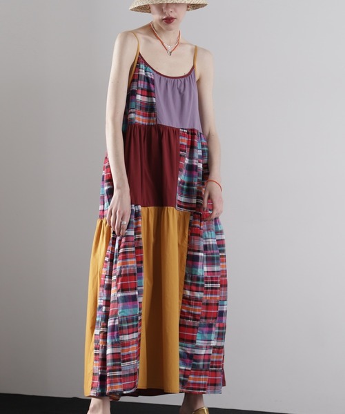 GENE HEAVENS（ジーンヘブンズ）の「(GENE HEAVENSリメイクライク パネルスリップワンピース（ワンピース・レディース・ブルー/ワインレッド・FREE）」の20枚目の写真