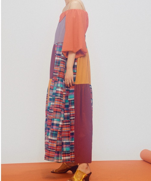 GENE HEAVENS（ジーンヘブンズ）の「(GENE HEAVENSリメイクライク パネルスリップワンピース（ワンピース・レディース・ブルー/ワインレッド・FREE）」の10枚目の写真