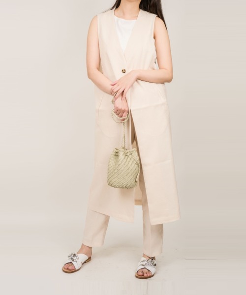 Dragon Diffusion（ドラゴンディフュージョン）の「【DRAGON DIFFUSION/ドラゴンディフュージョン】メッシュ レザー 巾着バッグ ショルダーバッグ（ショルダーバッグ・レディース・ホワイト/ダークグリーン/ダークブラウン/ブラウン/ベージュ/ブラック/カーキ・FREE）」の13枚目の写真