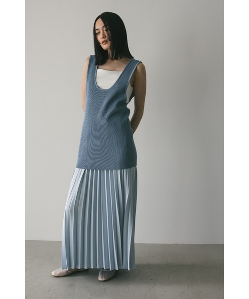 サカイ　サテン　シフォン　ミックス　スカート セール】サテンプリーツスカート（スカート）｜STYLEMIXER