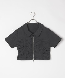 Heather | シャーリングZIPシャツ（半袖）　127447(シャツ/ブラウス)