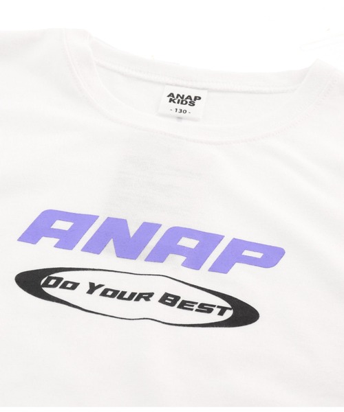 ANAP kids(アナップキッズ)の「サイド切替ビッグTシャツ(Tシャツ/カットソー・キッズ・ブラック/ホワイト・110cm/120cm/130cm)」の6枚目の写真