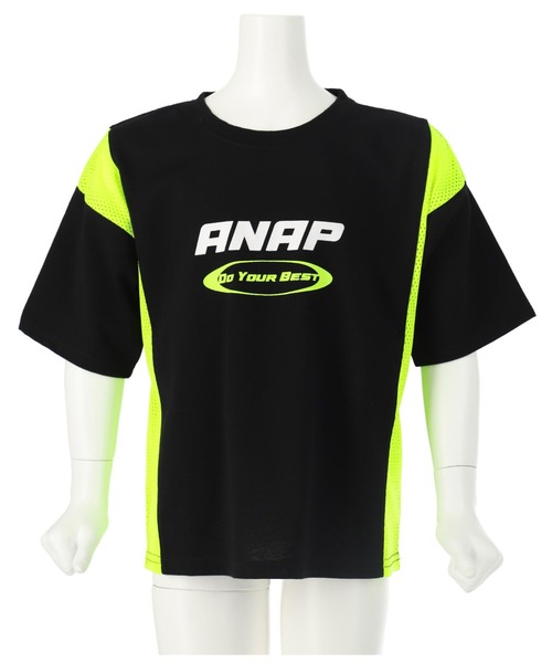 ANAP kids(アナップキッズ)の「サイド切替ビッグTシャツ(Tシャツ/カットソー・キッズ・ブラック/ホワイト・110cm/120cm/130cm)」の10枚目の写真