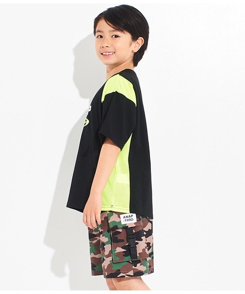 ANAP kids(アナップキッズ)の「サイド切替ビッグTシャツ(Tシャツ/カットソー・キッズ・ブラック/ホワイト・110cm/120cm/130cm)」の15枚目の写真