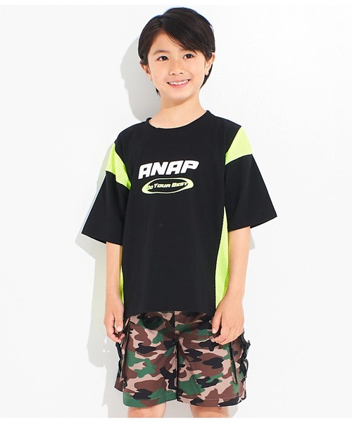 ANAP kids(アナップキッズ)の「サイド切替ビッグTシャツ(Tシャツ/カットソー・キッズ・ブラック/ホワイト・110cm/120cm/130cm)」の17枚目の写真