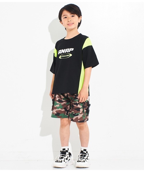 ANAP kids(アナップキッズ)の「サイド切替ビッグTシャツ(Tシャツ/カットソー・キッズ・ブラック/ホワイト・110cm/120cm/130cm)」の11枚目の写真