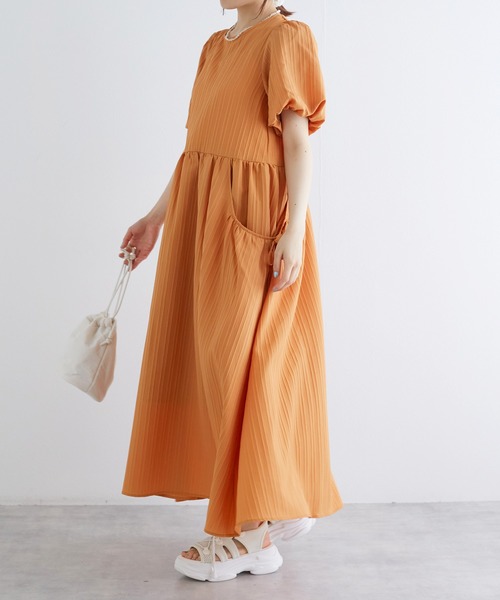 w closet（ダブルクローゼット）の「バルーン袖BIGポケットワンピース