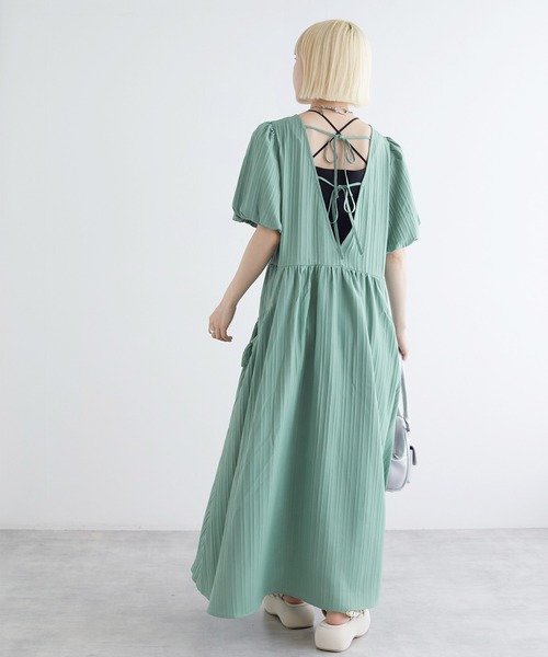 w closet（ダブルクローゼット）の「バルーン袖BIGポケットワンピース