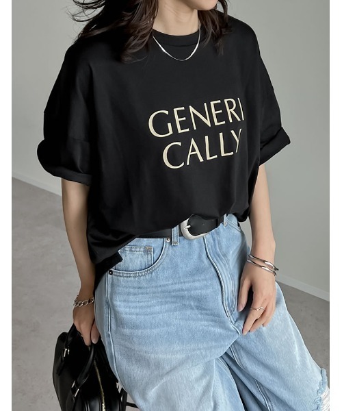 Re:EDIT(リエディ)の「オーバーサイズロゴTシャツ(Tシャツ/カットソー・レディース・ベージュ/レッド/ホワイト/ブラック・MEDIUM/LARGE)」の1枚目の写真