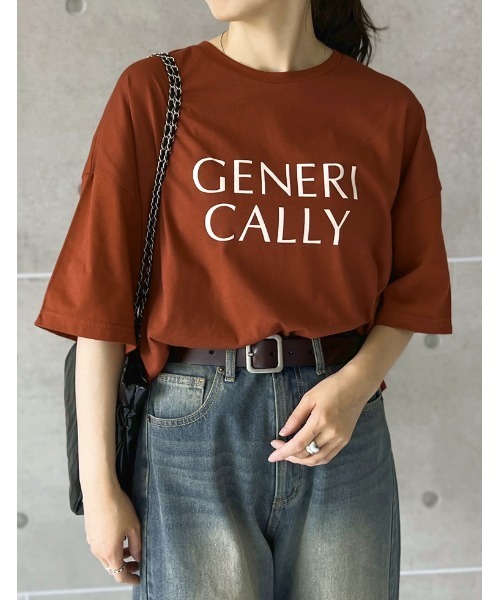 Re:EDIT(リエディ)の「オーバーサイズロゴTシャツ(Tシャツ/カットソー・レディース・ベージュ/レッド/ホワイト/ブラック・MEDIUM/LARGE)」の10枚目の写真
